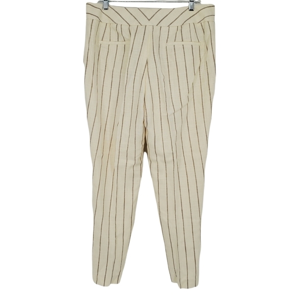 Suistudio Lane Classic Trousers in Off White Sand Stripe Size 32R NEW WITH TAGS - Picture 3 of 7